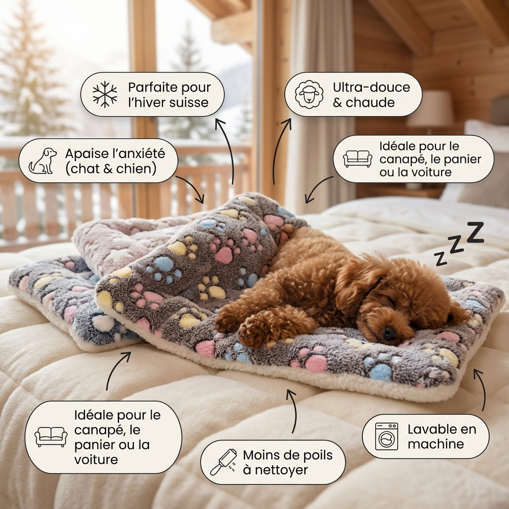 Couverture douillette et apaisante pour chats et chiens